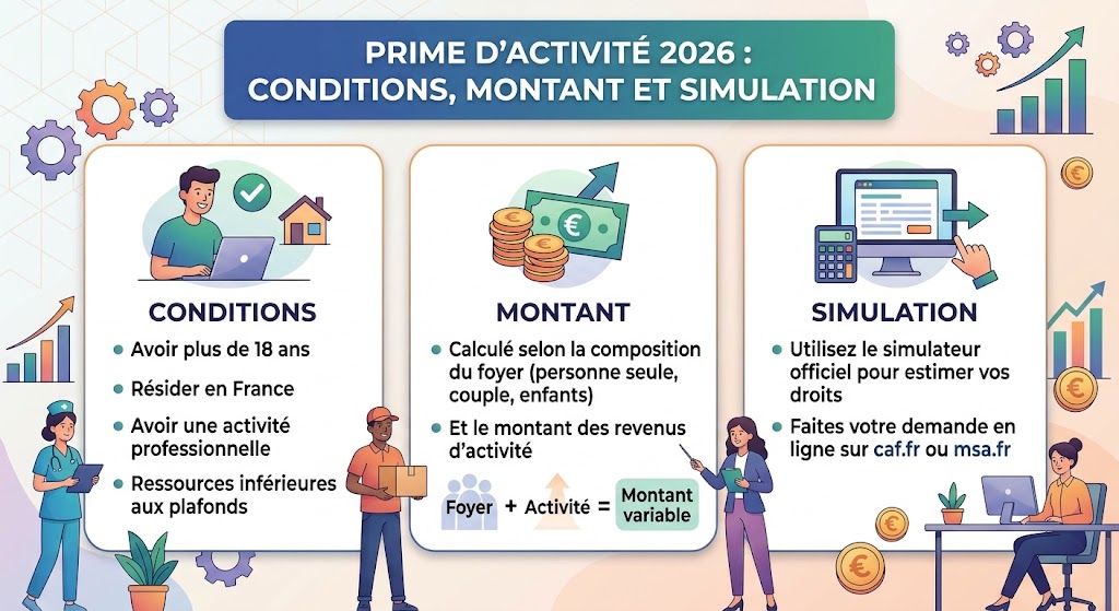 Prime d’activité 2026 Conditions, montant et simulation Prime d'activité 2026 Conditions, montant et simulation